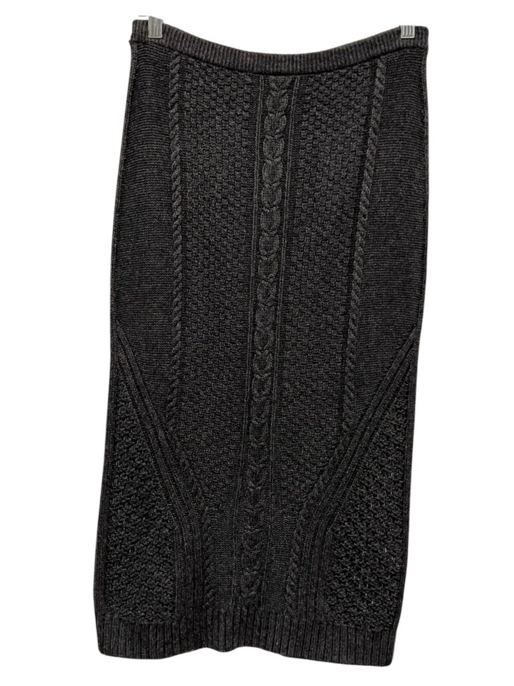Anthropology Sparrow Needled Paths Sweater Skirt, Dark Gray, M